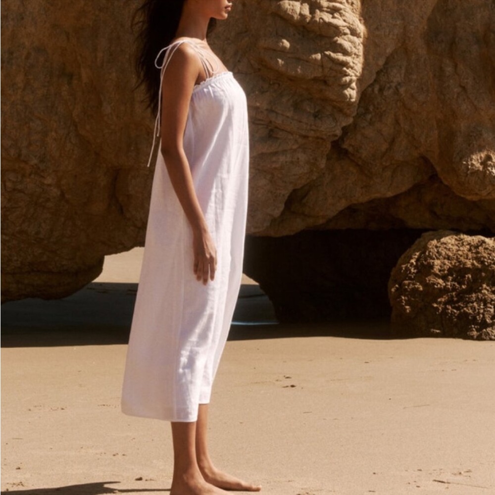 Reformation Janet Linen Midi Dress